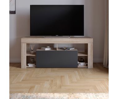 Тумба під телевізор із 4 полицями М-ЗОН Джеко 140 Сонома/Антрацит (MZN-031036)