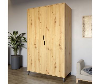 Шафа дводверна з чорними ніжками М-ЗОН Борн 1200 Дуб Артізан (MZN-031060)