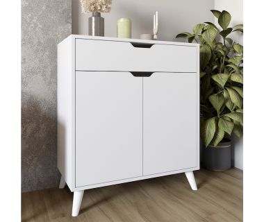 Комод у вітальню з білими ніжками М-ЗОН Борн 750 Німфеа Альба (білий) (MZN-031043)