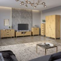 Комплект меблів для вітальні 5 предметів із ніжками кольору світлий горіх М-ЗОН Борн Дуб Артізан (MZN-031068)