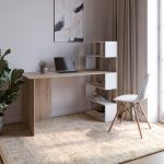 Cтіл комп'ютерний з полицями М-ЗОН Джеко 1416P правий Сонома/Німфея Альба (білий) (MZN-031029)