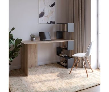 Cтіл комп'ютерний з полицями М-ЗОН Джеко 1416P правий Сонома/Антрацит (MZN-031030)