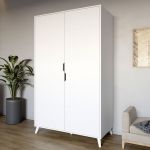 Шафа дводверна з білими ніжками М-ЗОН Борн 1200 Німфея Альба (білий) (MZN-031055)