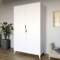 Шафа дводверна з білими ніжками М-ЗОН Борн 1200 Німфея Альба (білий) (MZN-031055)