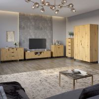 Комплект меблів для вітальні 5 предметів із чорними ніжками М-ЗОН Борн Дуб Артізан (MZN-031072)