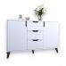 Комод у вітальню із чорними ніжками М-ЗОН Борн 1200 Німфея Альба (білий) (MZN-031096)