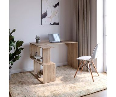 Cтіл комп'ютерний поворотний з полицями М-ЗОН Джеко 1200 Сонома (MZN-031032)