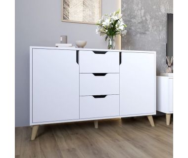 Комод у вітальню з ніжками у кольорі Горіх світлий М-ЗОН Борн 1200 Німфея Альба (білий) (MZN-031097)
