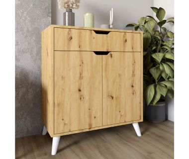 Комод у вітальню з білими ніжками М-ЗОН Борн 750 Дуб Артізан (MZN-031040)