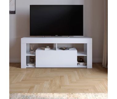 Тумба під телевізор із 4 полицями М-ЗОН Джеко 140 Німфея Альба (білий) (MZN-031034)
