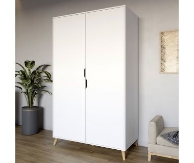 Шафа дводверна з ніжками кольору світлий горіх М-ЗОН Борн 1200 Німфея Альба (білий) (MZN-031059)