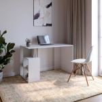 Стіл письмовий з полицями М-ЗОН Джеко 1200/3 Німфея Альба (білий) (MZN-031022)