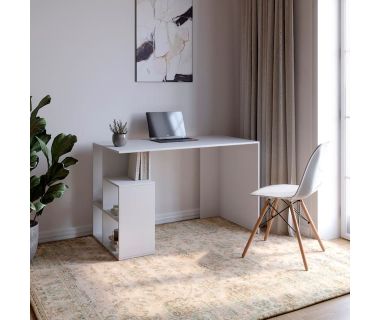 Стіл письмовий з полицями М-ЗОН Джеко 1200/3 Німфея Альба (білий) (MZN-031022)