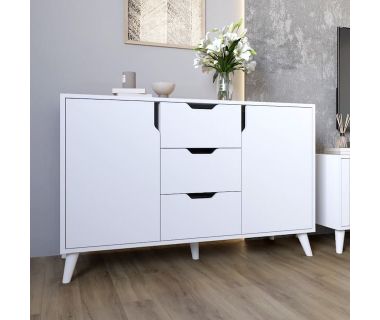 Комод у вітальню з білими ніжками М-ЗОН Борн 1200 Німфея Альба (білий) (MZN-031098)