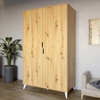 Шафа дводверна з білими ніжками М-ЗОН Борн 1200 Дуб Артізан (MZN-031052)