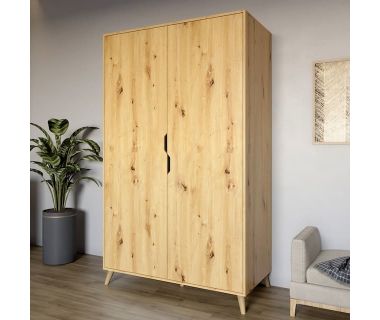 Шафа дводверна з ніжками кольору світлий горіх М-ЗОН Борн 1200 Дуб Артизан (MZN-031056)