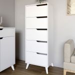 Комод високий із білими ніжками 5 ящиків М-ЗОН Борн 500 Німфея Альба (білий) (MZN-031109)