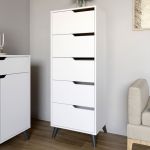 Комод високий із чорними ніжками 5 ящиків М-ЗОН Борн 500 Німфея Альба (білий) (MZN-031110)