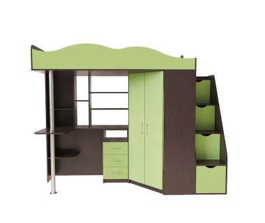 Ліжко-горище дитяче Binky ДС37А ЛП Art In Head венге та лайм (ДСП) (110213520)