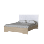 Ліжко 1,6 Loretto з дерев'яним вкладом Art In Head дуб сонома + білий супермат