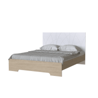 Кровать 1,6 Loretto с деревянным вкладом Art In Head дуб Сонома + белый супермат