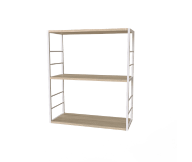 Полка книжная 3 Ferrumon Art In Head белый металл + дуб Сонома