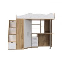 Ліжко-горище дитяче Binky ДС37А Art In Head дуб крафт золотий та білий супермат (МДФ) (110212401)