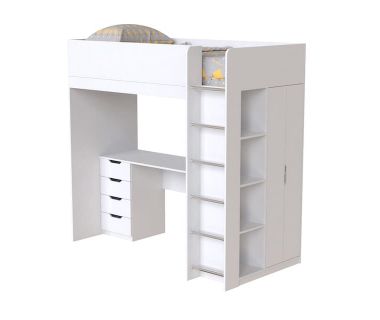 Кровать-чердак детская Binky ДЮС33 Art In Head аляска и белый супермат (МДФ) Кровать-чердак детская Binky ДЮС33 Art In Head аляска и белый супермат (МДФ)