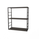 Полиця книжкова 3 Ferrumon Art In Head чорний метал + венге