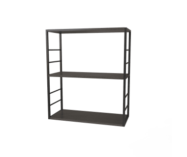 Полка книжная 3 Ferrumon Art In Head черный металл + венге