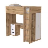 Ліжко-горище дитяче Binky ДЮС33 Art In Head дуб тахо та білий супермат (МДФ) (110212801)