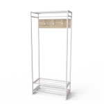 Вішалка Треліс 10 Ferrumon Art In Head білий метал + дуб сонома