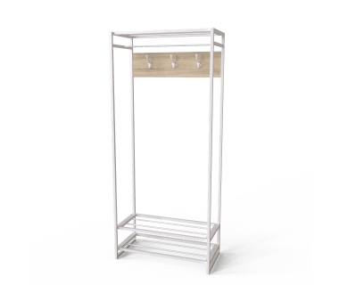 Вішалка Треліс 10 Ferrumon Art In Head білий метал + дуб сонома Вішалка Треліс 10 Ferrumon Art In Head білий метал + дуб сонома