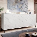 MARMO 200 3D CAMA MEBLE Комод белый/белый мрамор