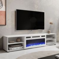 POLO 180 EF CAMA MEBLE Тумба ТВ белый с белым электрокамином