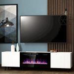 PAFOS 180 EF CAMA MEBLE Тумба ТВ белый/черный камин