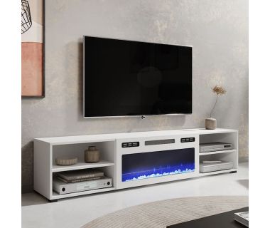 POLO 180 EF CAMA MEBLE Тумба ТВ белый с белым электрокамином