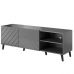 ABETO 150 CAMA MEBLE Тумба ТВ графіт / графіт глянець / чорні металеві ніжки