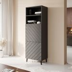 ABETO CAMA MEBLE Стеллаж 60 графит/графит глянец