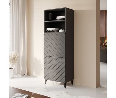 ABETO CAMA MEBLE Стелаж 60 графіт / графіт глянець ABETO CAMA MEBLE Стелаж 60 графіт / графіт глянець