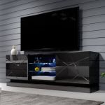 QIU 160 CAMA MEBLE Тумба ТВ черный глянец