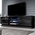 QIU 200 CAMA MEBLE Тумба ТВ чорний глянець