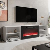 POLO 200 EF CAMA MEBLE Тумба ТВ белый с черным электрокамином