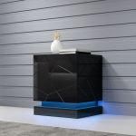 QIU CAMA MEBLE Тумба приліжкова (2 шт.) чорний глянець