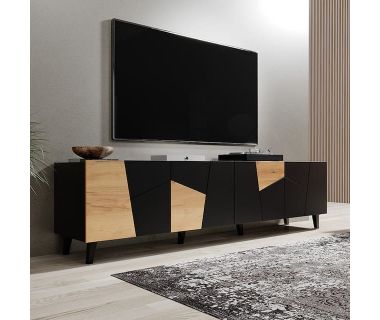 ETNA 200 4D CAMA MEBLE Тумба ТВ чорний / дуб крафт ETNA 200 4D CAMA MEBLE Тумба ТВ чорний / дуб крафт