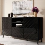 ABETO CAMA MEBLE Комод черный/черный глянец