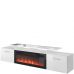 ROVA EF CAMA MEBLE Тумба ТВ білий/білий глянець з чорним електрокаміном