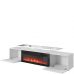 ROVA EF CAMA MEBLE Тумба ТВ білий/білий глянець з чорним електрокаміном