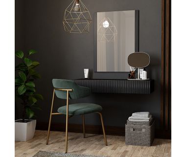 PAFOS CAMA MEBLE Туалетный стол с зеркалом навесной черный PAFOS CAMA MEBLE Туалетный стол с зеркалом навесной черный