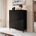 ABETO CAMA MEBLE Комод 100 черный/черный глянец